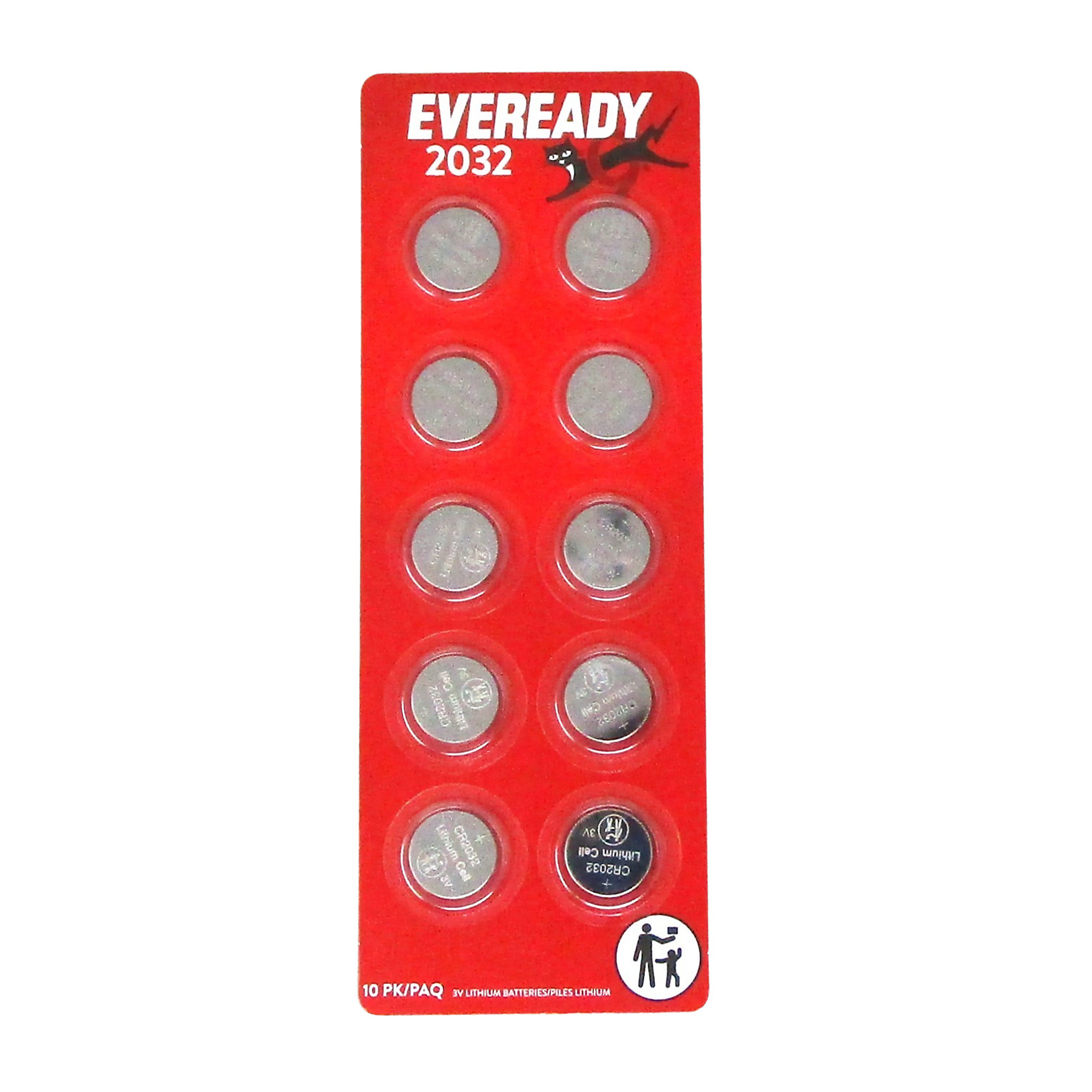 Eveready CR2032 Lithium Coin Batteries, 10-Pack – Long-Lasting 3V Power for Key Fobs, Watches, Scales, Fitness Devices, Remotes & Medical Devices, Model #2032